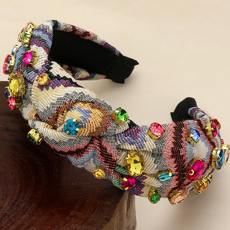 Stone Cluster Printed Knot Headband — wholesale Apparel & Accessories by the case