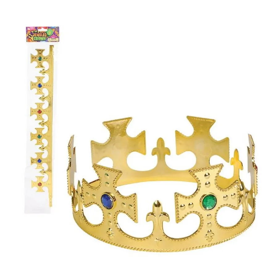 King Queen Crown Gold Plastic For Kids- In Bulk — wholesale Party & Gifts by the case