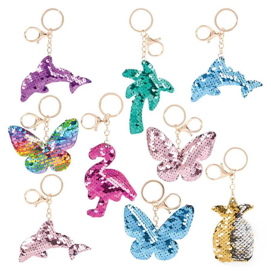 Flip Sequin Keychain Reversible & Sparkling — wholesale Keychains & Charms by the case