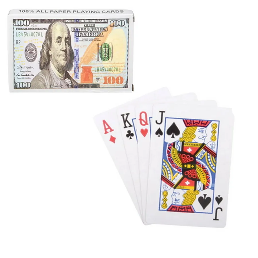 100 Dollar Bill Playing Card Set In Bulk — wholesale Toys & Games by the case