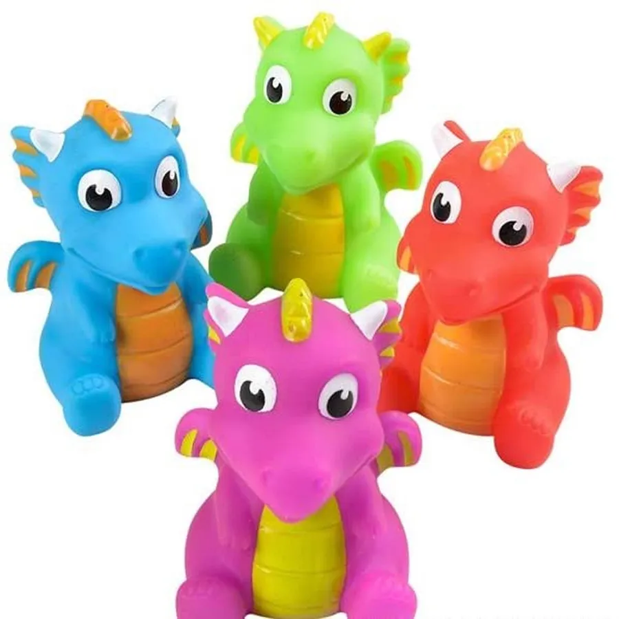 Rubber Water Squirting Dragon Toys - 3"inches | Assorted — wholesale Toys & Games by the case