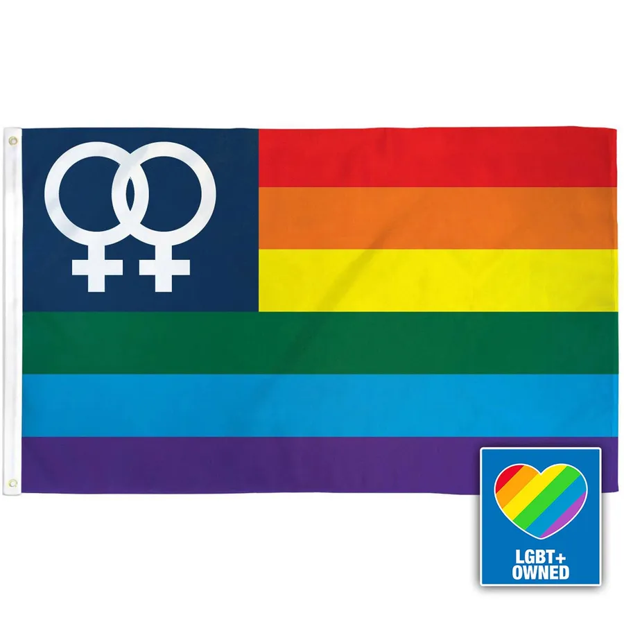 Women's SM Symbols Rainbow 3' x 5' Flag - Celebrate Diversity and Unity — wholesale Home & Décor by the case