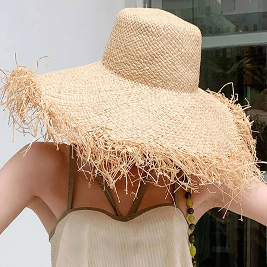 Fashionable Frayed Straw Sun Hat — wholesale Apparel & Accessories by the case