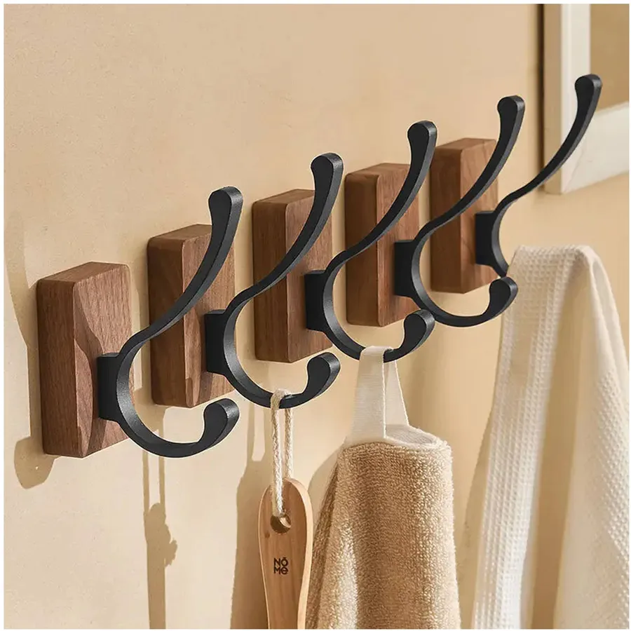 Home Key Hook Walnut Hanging Hanger Home Décor — wholesale Home & Décor by the case