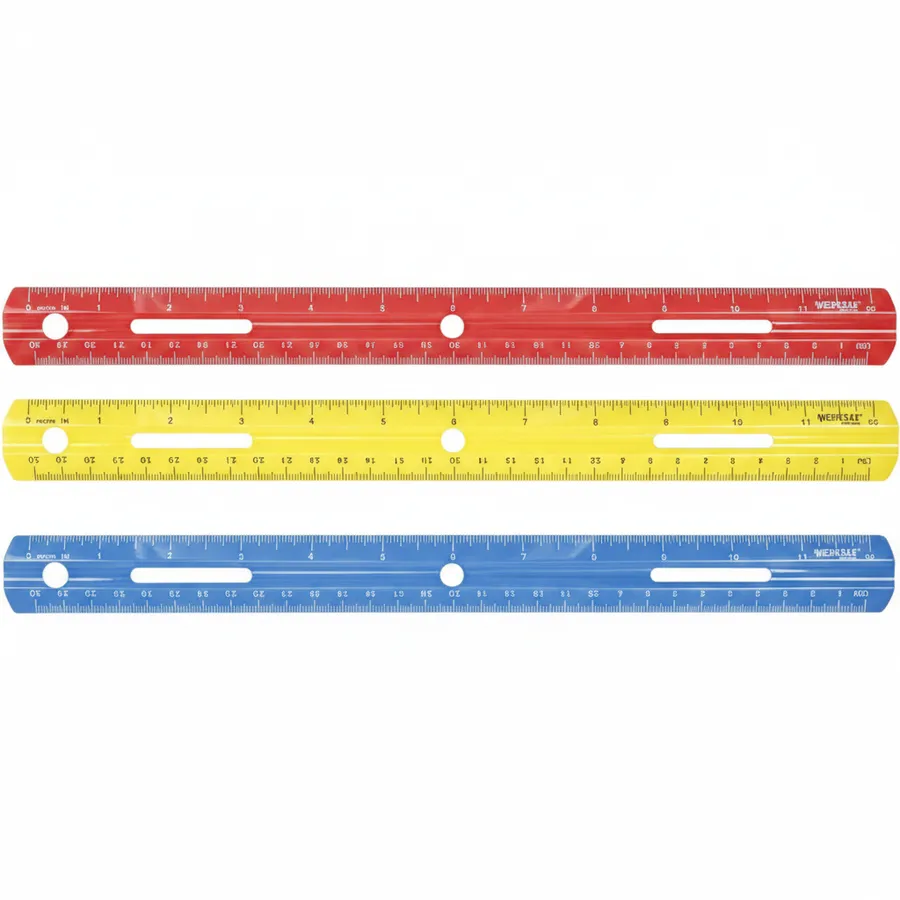 12-Inch Plastic Rulers in Assorted Colors - Essential Classroom & Office Stationery — wholesale Stationery & Office by the case