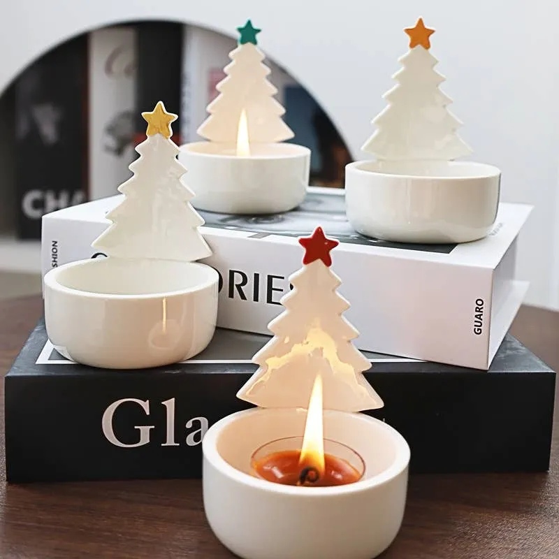 Christmas Tree Themed Candle Holder For Decor - Assorted — wholesale Seasonal & Holiday by the case