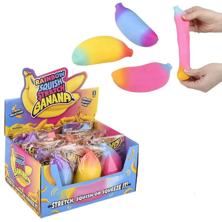 Stretchy And Squishy Rainbow Banana Kids Toy — wholesale Plush & Squishies by the case