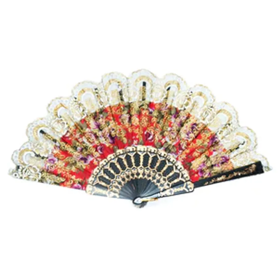 Laced Flower Hand Folding Fans - Assorted — wholesale More Wholesale Goods by the case