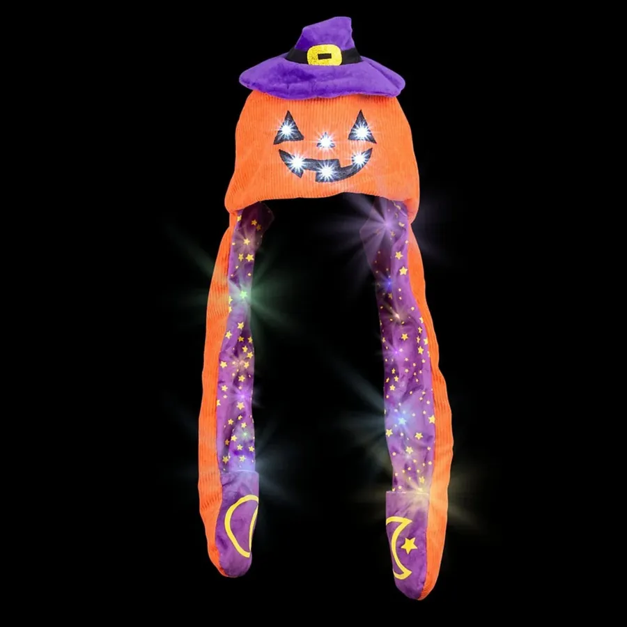 Jack O Lantern Witch Popping Ear Light Up Hat For Kids — wholesale Apparel & Accessories by the case