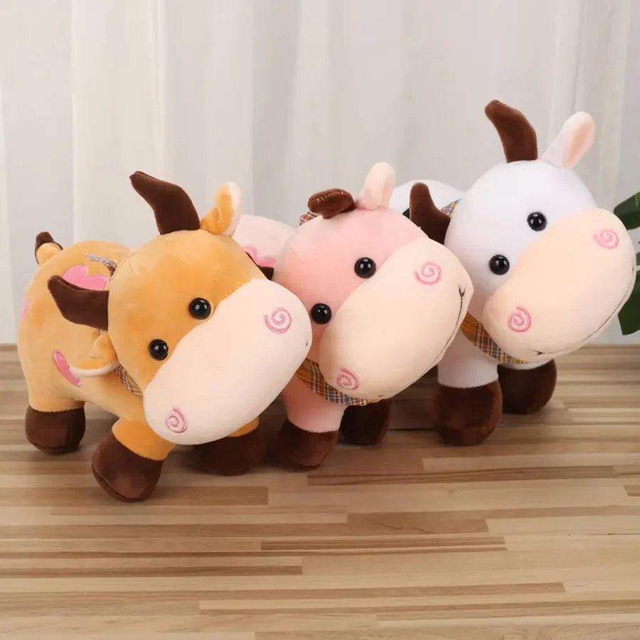 Soft Stuffed Cute Plush Cartoon Cow Toys For Kids - Assorted — wholesale Plush & Squishies by the case