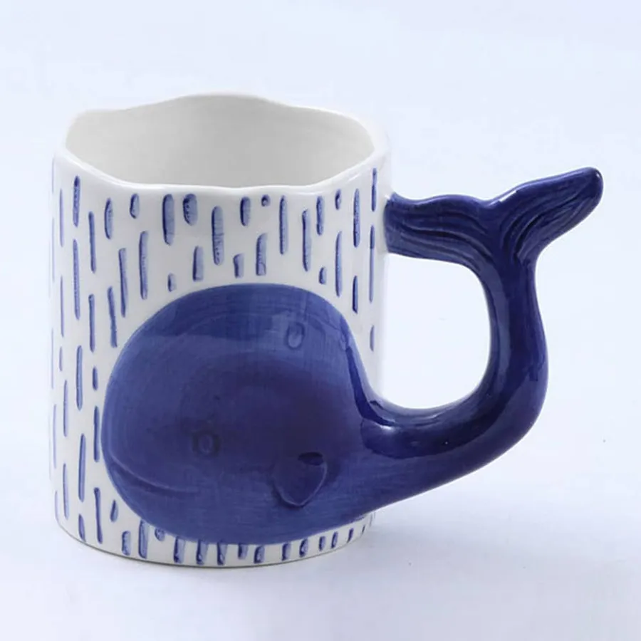 Ceramic Cup Whale Grip Coffee Cup — wholesale Kitchen & Drinkware by the case