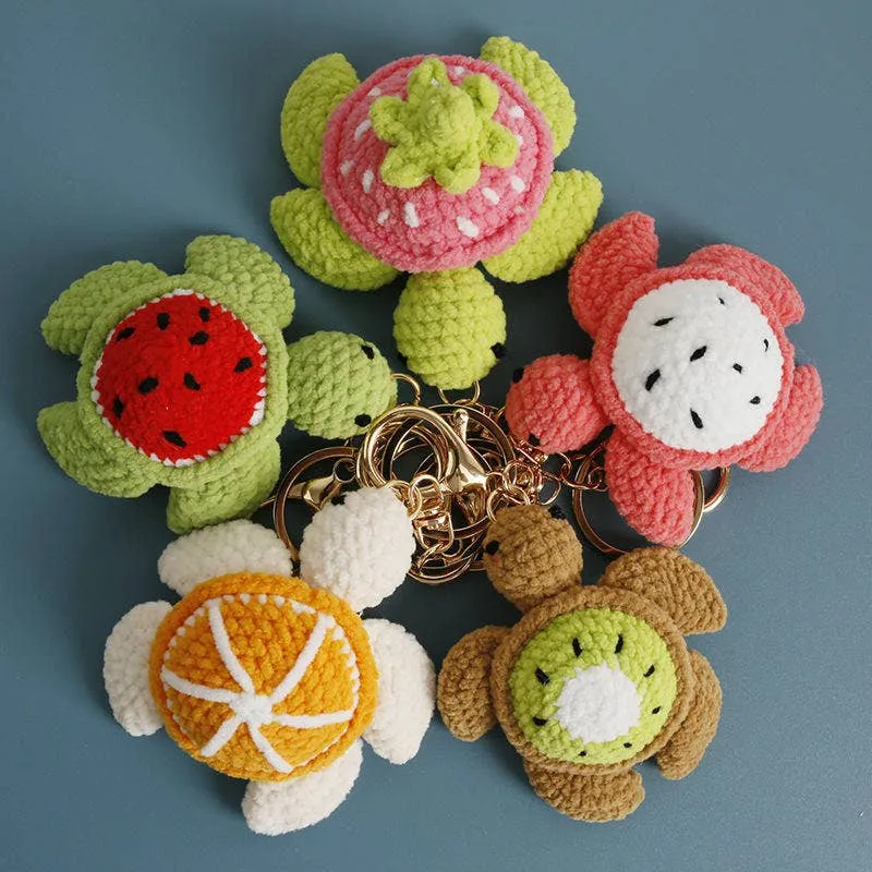 Hand Woven Crochet Turtle Pendant - Assorted — wholesale Keychains & Charms by the case