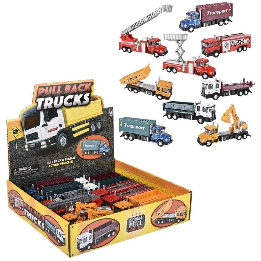 Die-Cast Pull Back Truck Stocking Stuffer Kids Toy — wholesale Toys & Games by the case