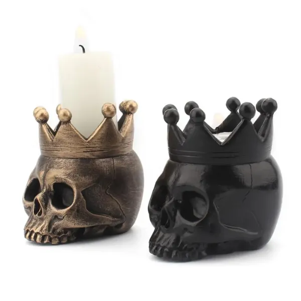 3D Skull Candle Holder Skeleton Resin Decor — wholesale Home & Décor by the case