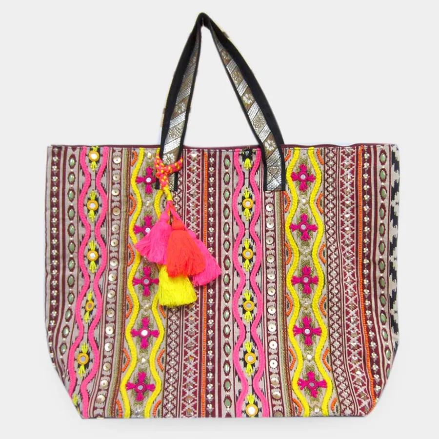 Fashionable Bead Thread Embellished Tote Bag — wholesale Bags & Backpacks by the case