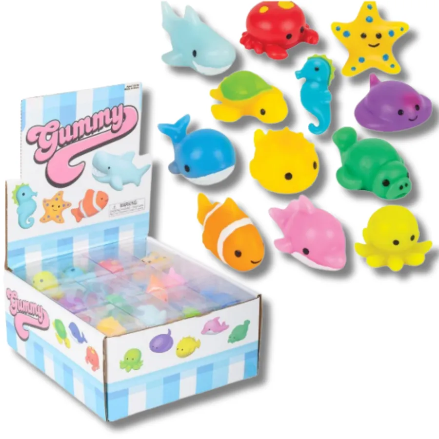 Sea Life Gummy Animals Squeeze Fidget Kids Toy- Assorted — wholesale Fidgets & Sensory by the case