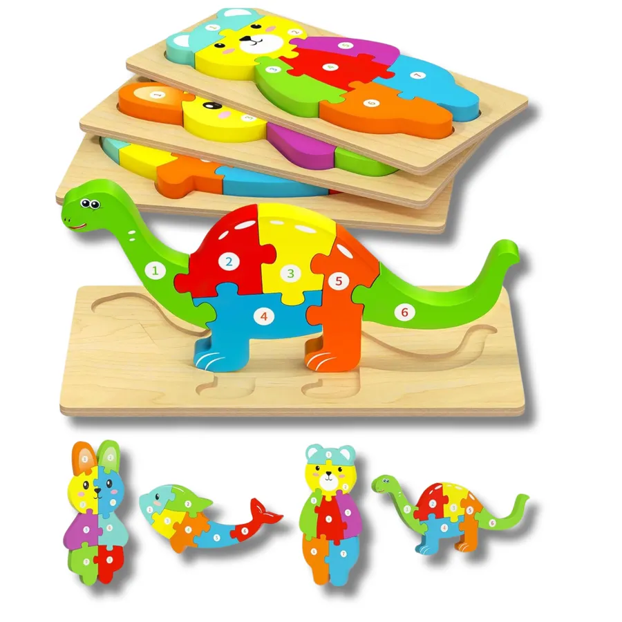 Wooden Puzzle Montessori Educational Brain Toy — wholesale Toys & Games by the case