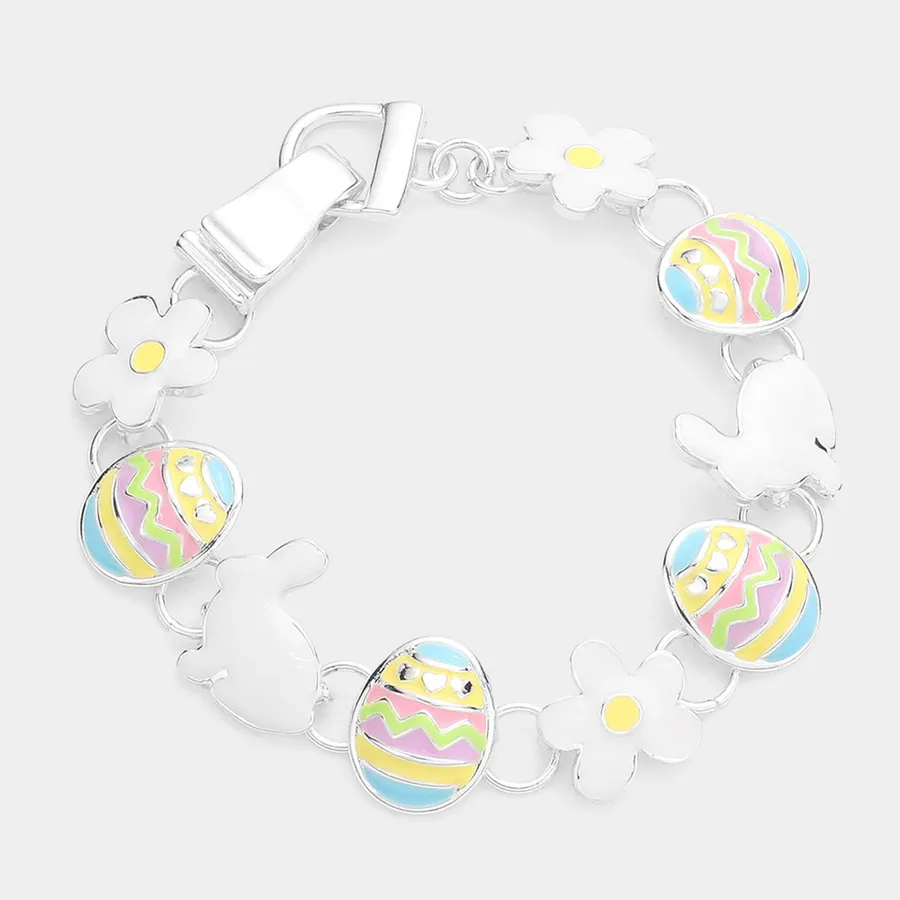 Easter Bunny Egg Flower Link Magnetic Bracelet — wholesale Seasonal & Holiday by the case