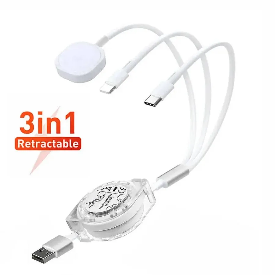 3-in-1 Retractable Magnetic Wireless Charger — wholesale Tech & Gadgets by the case