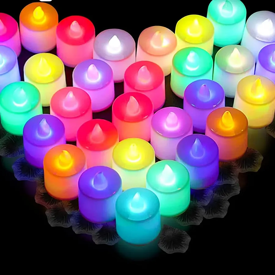 Colorful LED Flameless Candles Battery Operated Lights — wholesale Home & Décor by the case