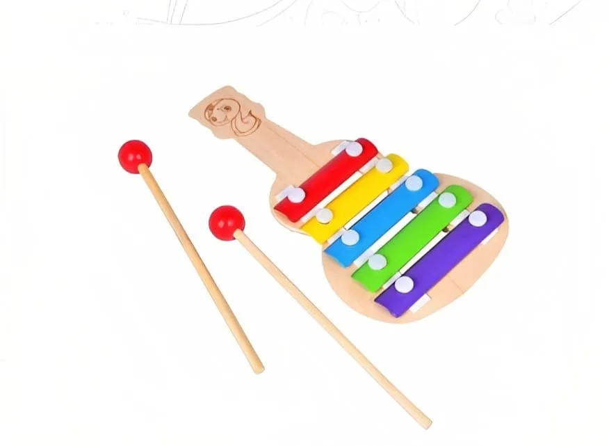 Wooden Xylophone Guitar Shaped Musical Toy for Children High Quality, Safe Design, Intellectual Development — wholesale Tech & Gadgets by the case