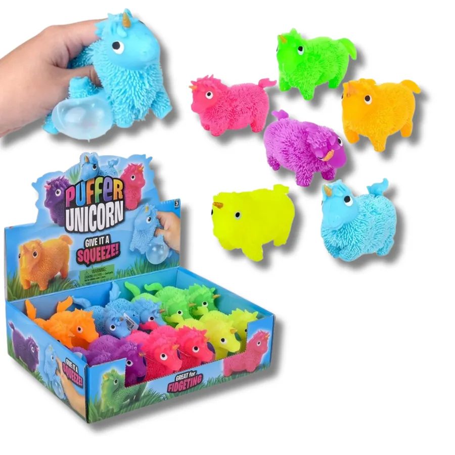 Unicorn Puffer Fidget Kids Play Toy- Assorted — wholesale Fidgets & Sensory by the case