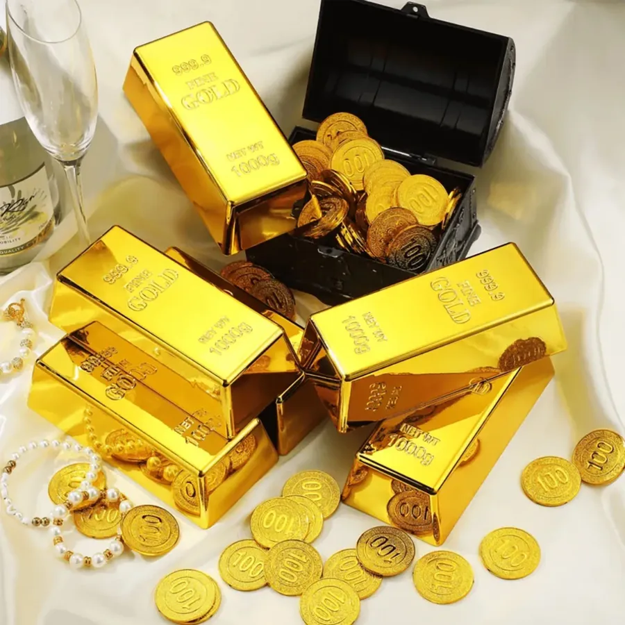 Fake Gold Bar Prop – Hollow Decorative Novelty Brick Toy — wholesale Home & Décor by the case
