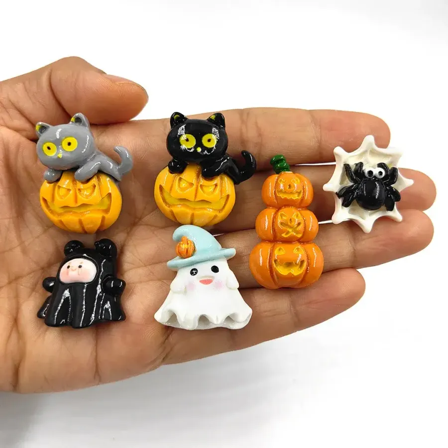 Halloween Fridge Magnets Assorted - Miniature Spooky Figurines for Holiday Decor, Pumpkin Ghost Bat — wholesale Seasonal & Holiday by the case