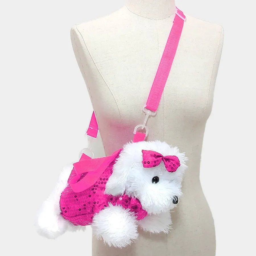 Sequin Dog Puppy Crossbody Bags in Bulk - Assorted — wholesale Pet by the case