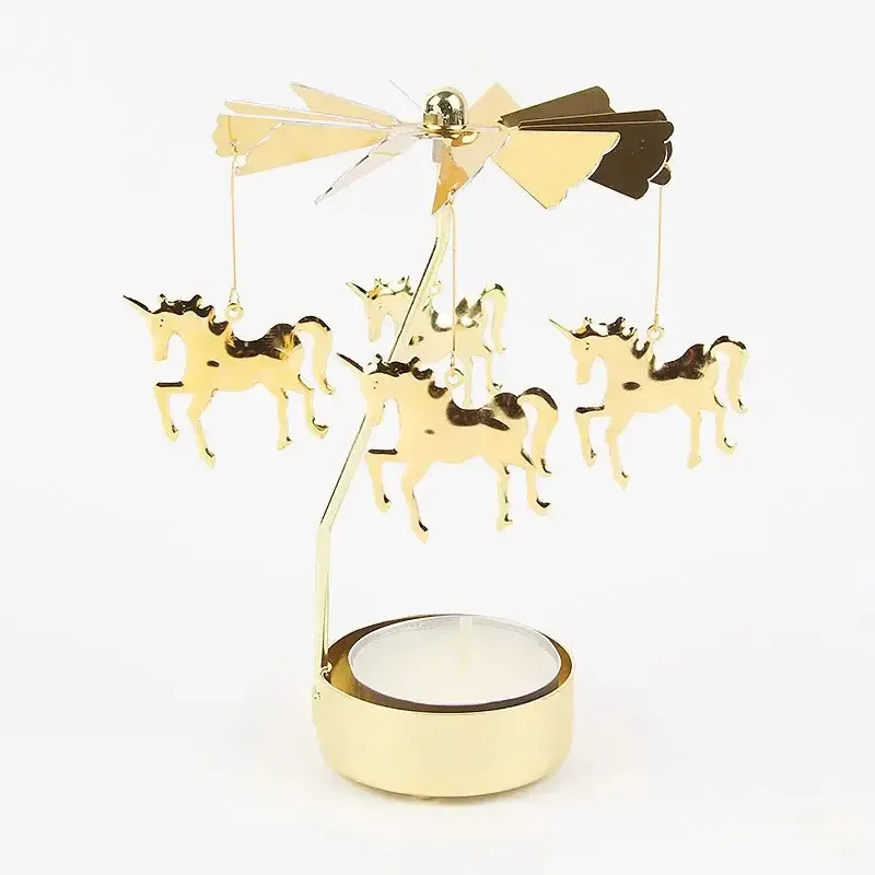 Carousel Candle Holder Metal Tea Light Lamp Décor — wholesale Home & Décor by the case
