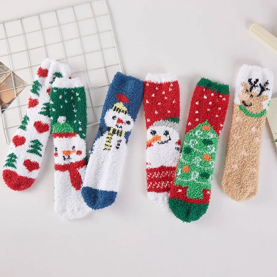 Fuzzy Christmas Socks For Kids - Assorted — wholesale Seasonal & Holiday by the case