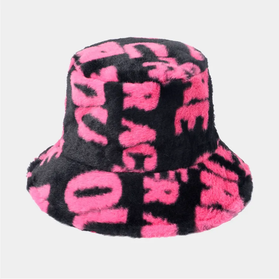Faux Fur Patterned Bucket Hat - Assorted — wholesale Apparel & Accessories by the case