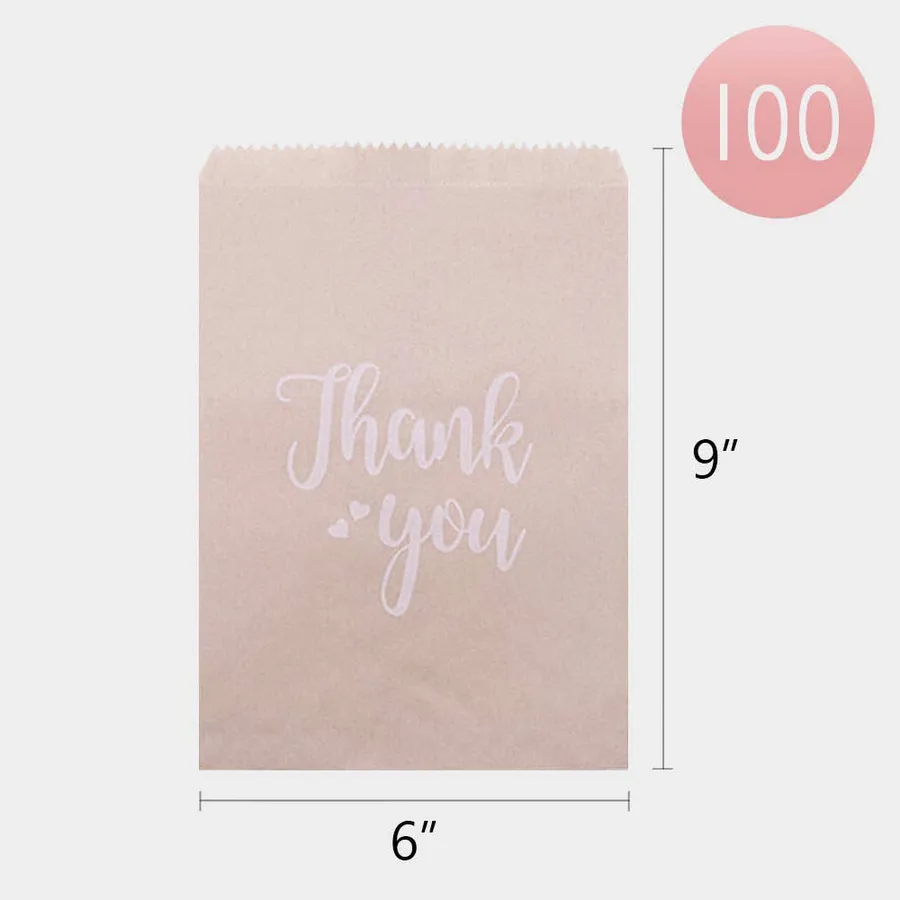 Thank You Message Printed Treat Paper Bag Set — wholesale Bags & Backpacks by the case