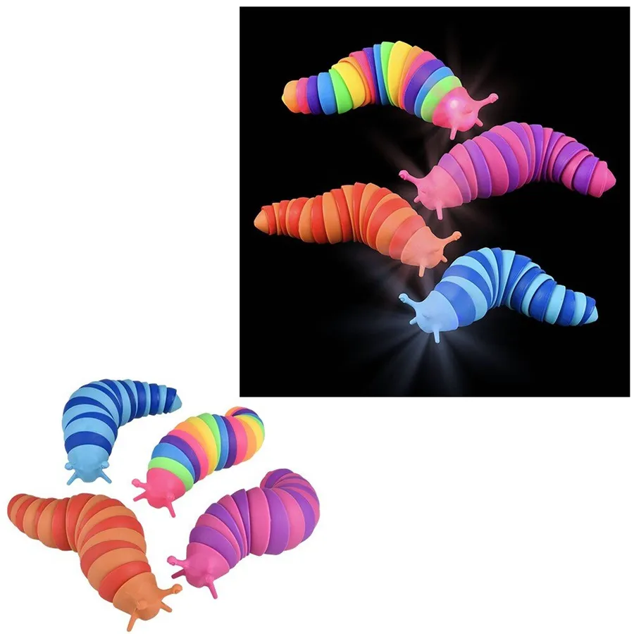 Light-Up Wiggle Sensory Slug Kids Toy — wholesale Fidgets & Sensory by the case