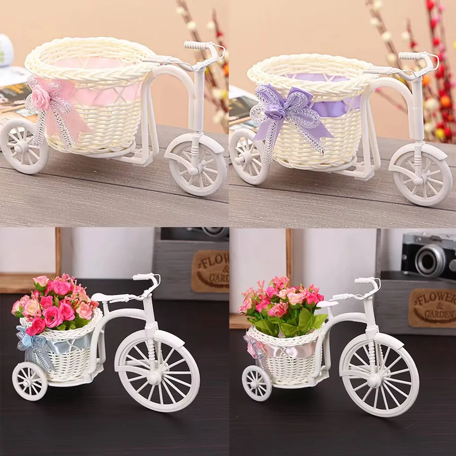 Tricycle Shaped Flower Basket For Home - Assorted — wholesale More Wholesale Goods by the case