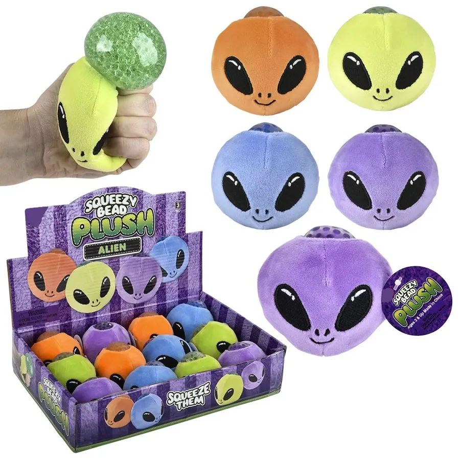 Alien Soft Plush Beaded Ball Kids Toys - Assorted — wholesale Plush & Squishies by the case
