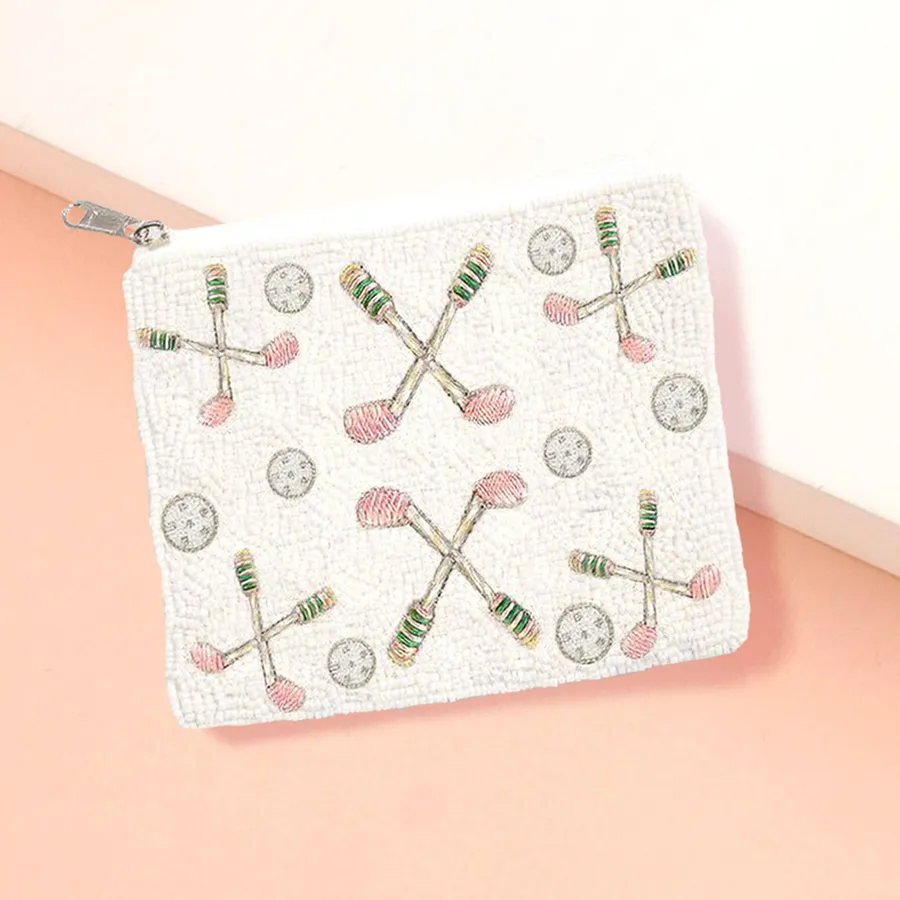 Golf Pattern Beaded Mini Portable Bag For Women's — wholesale Bags & Backpacks by the case