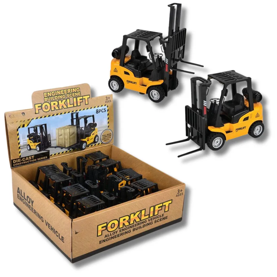 Die-Cast Pull Back Forklift Toy - Mini Construction Vehicle & Desk Fidget for Kids — wholesale Fidgets & Sensory by the case