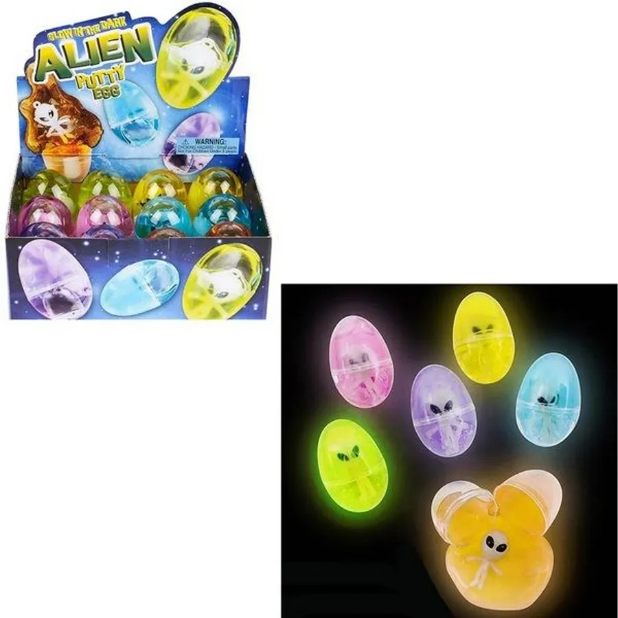 Glow in the Dark Alien Putty Egg Toy: As Keeraft Home Gifts — wholesale Fidgets & Sensory by the case