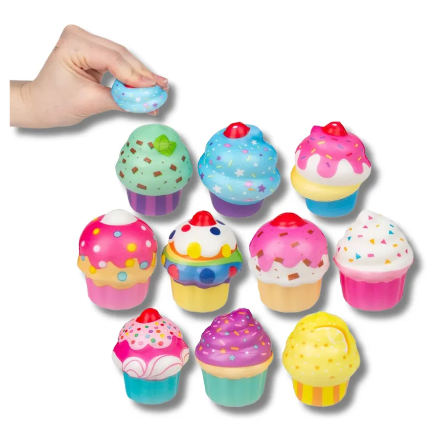 Colorful Cupcake Squish Toys – Assorted Styles — wholesale Plush & Squishies by the case