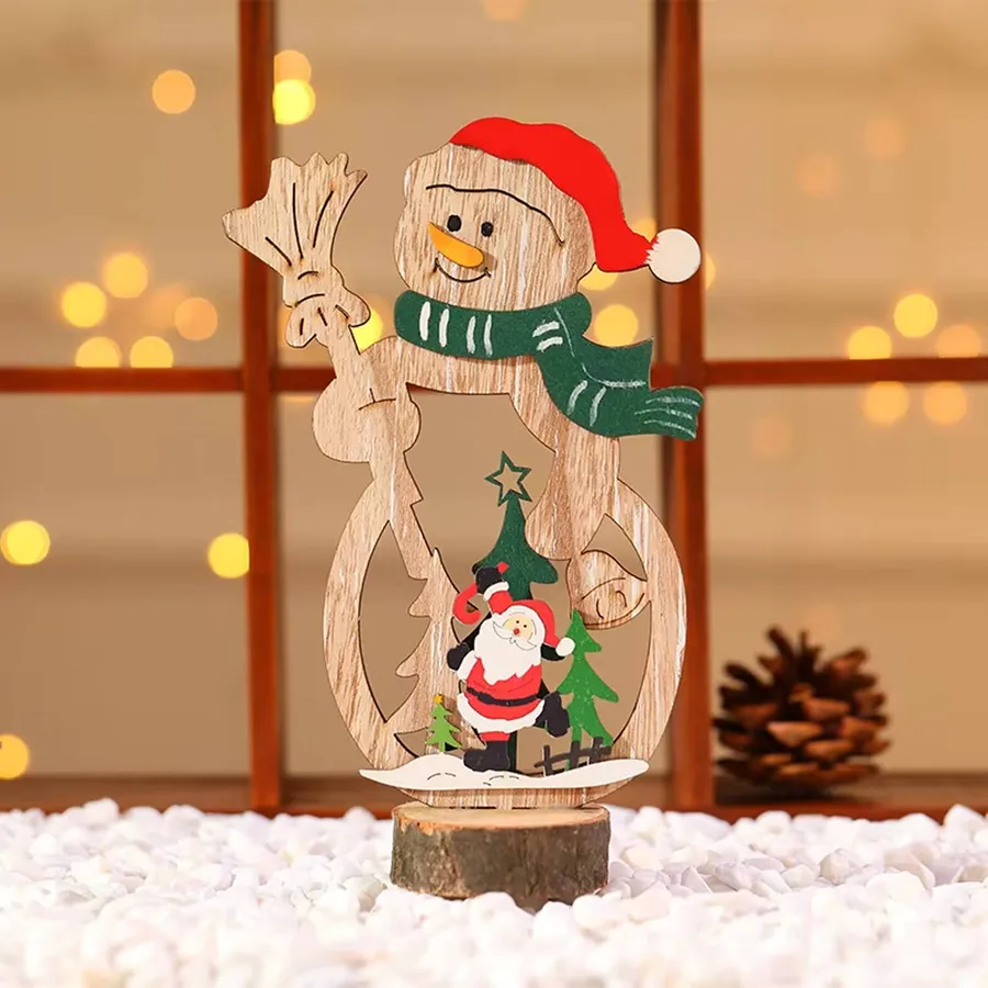 Christmas Themed Wooden Ornaments For Decor - Assorted — wholesale Seasonal & Holiday by the case