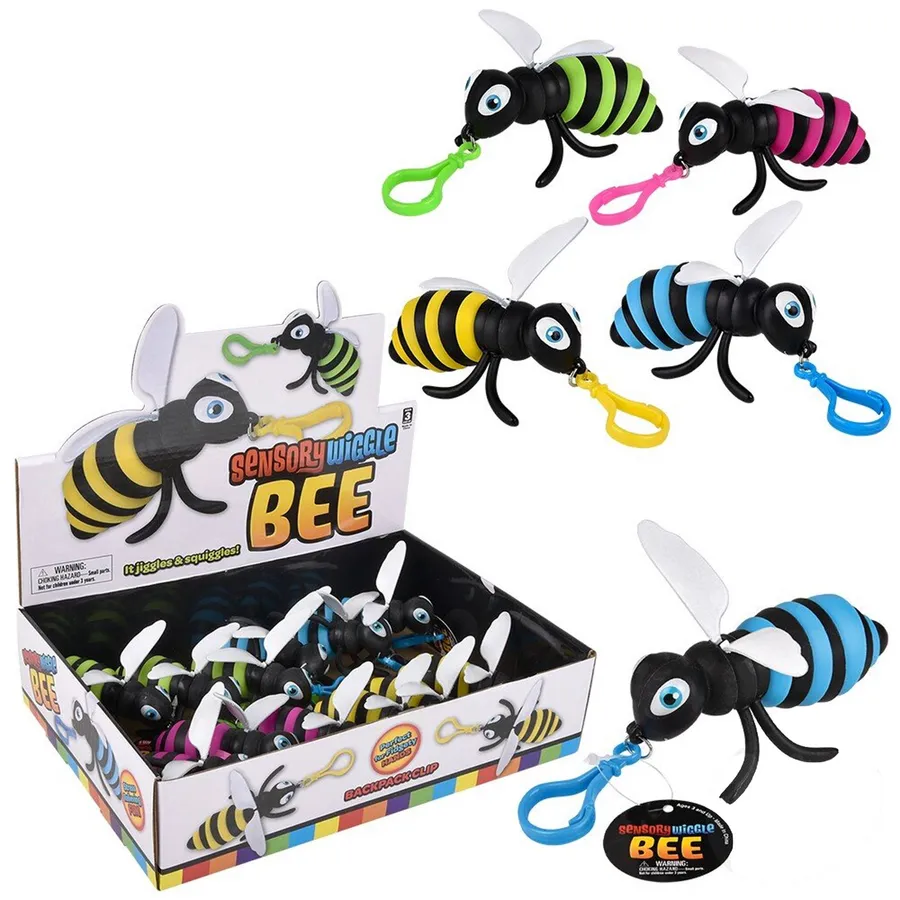 Wiggle Sensory Bee Backpack Clip - Assorted — wholesale Fidgets & Sensory by the case