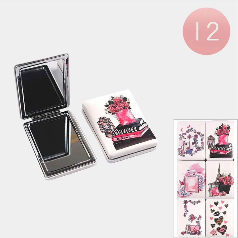 Printed Floral Cosmetic Mirrors Home Décor — wholesale Home & Décor by the case