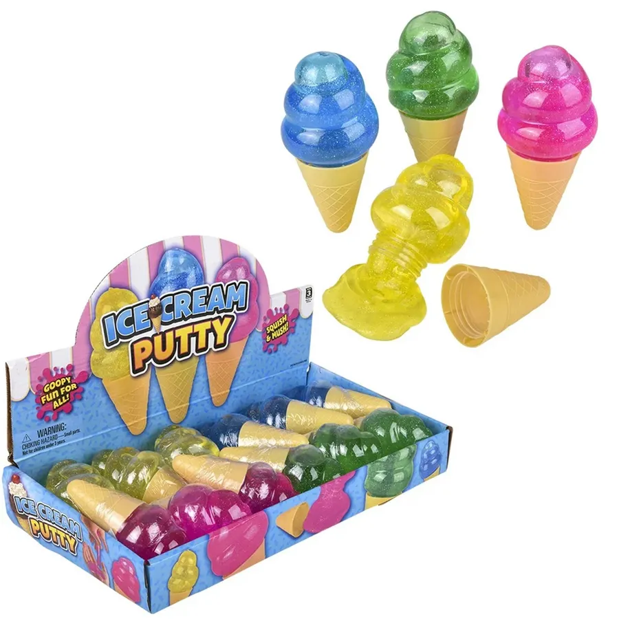 Sensory Toy Ice Cream Putty Slime - Kids Squishy Fidget Toy, Assorted — wholesale Fidgets & Sensory by the case