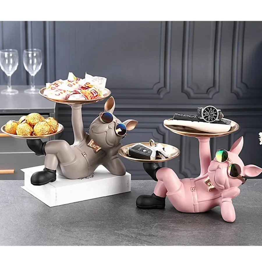 Dog Butler Statue with Tray Home Décor — wholesale Pet by the case