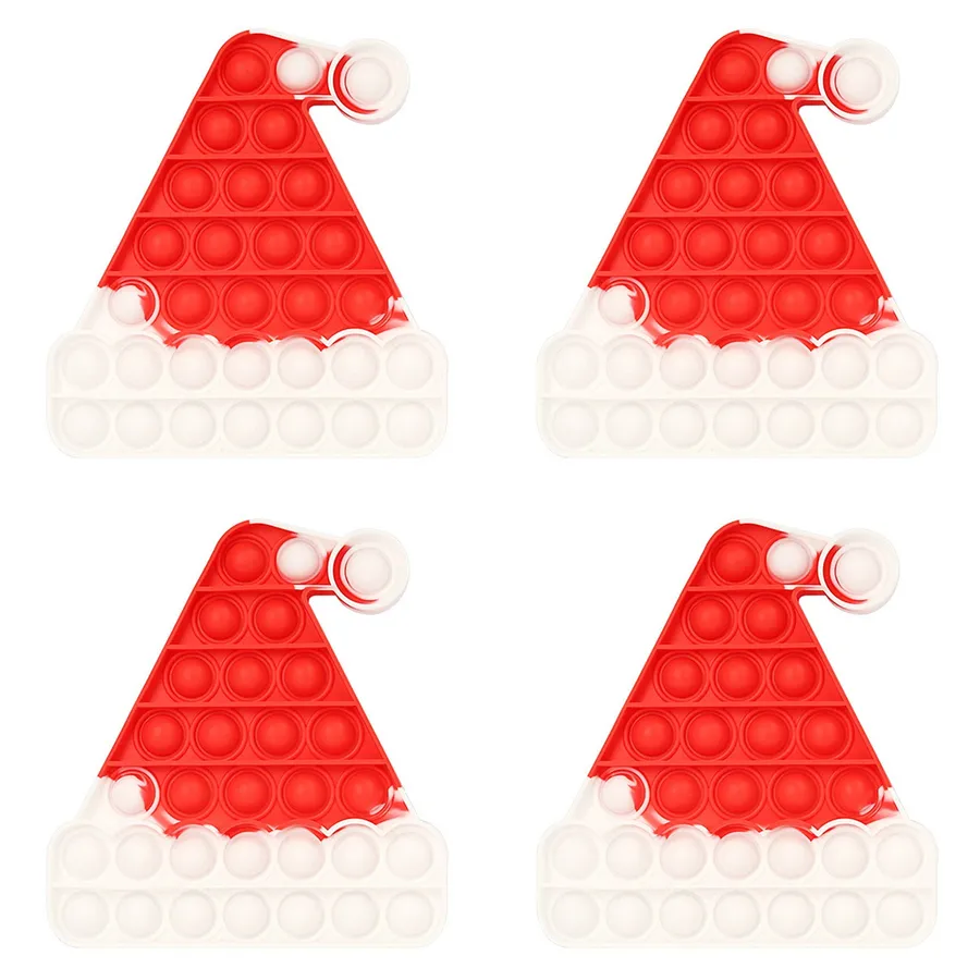 Fidget Sensory Toy - Christmas Santa Hat & Tree Bubble Push Pop Kids Toy — wholesale Fidgets & Sensory by the case