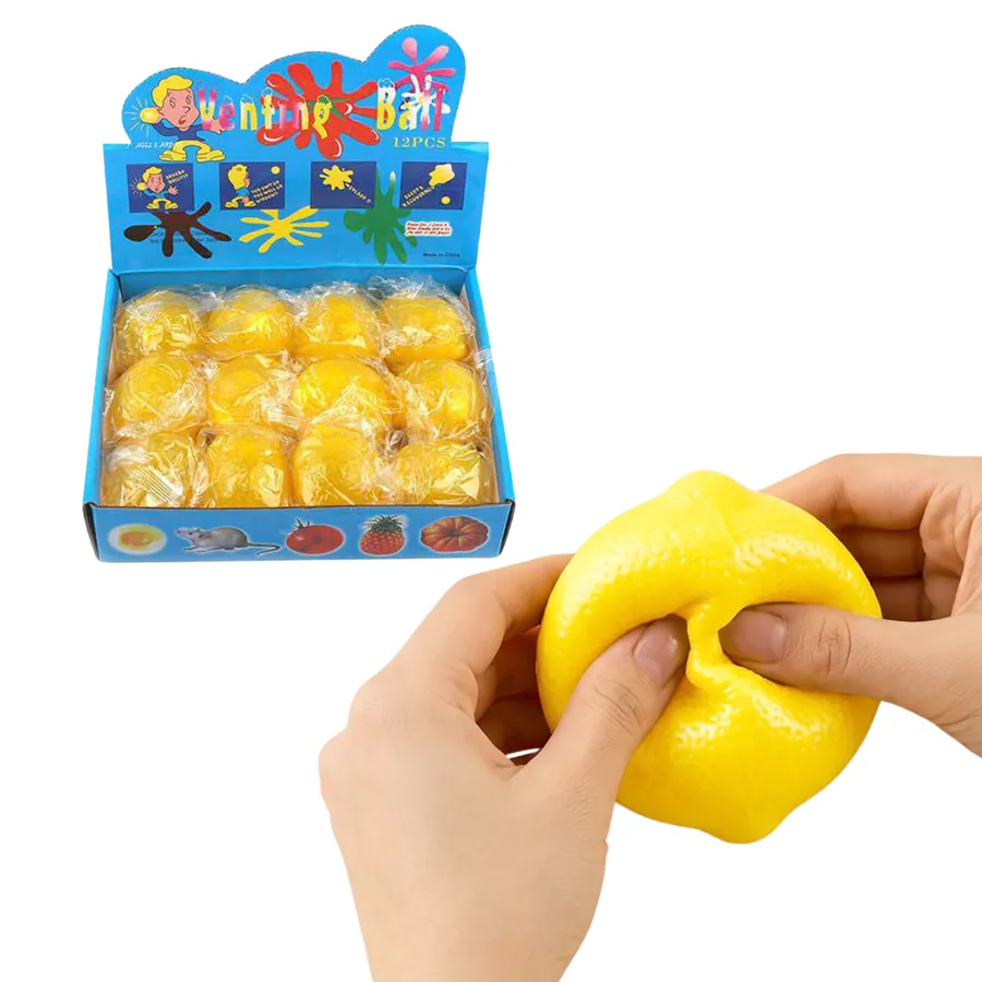 Yellow Lemon Squishy Fidget Stress Relief Toy — wholesale Fidgets & Sensory by the case