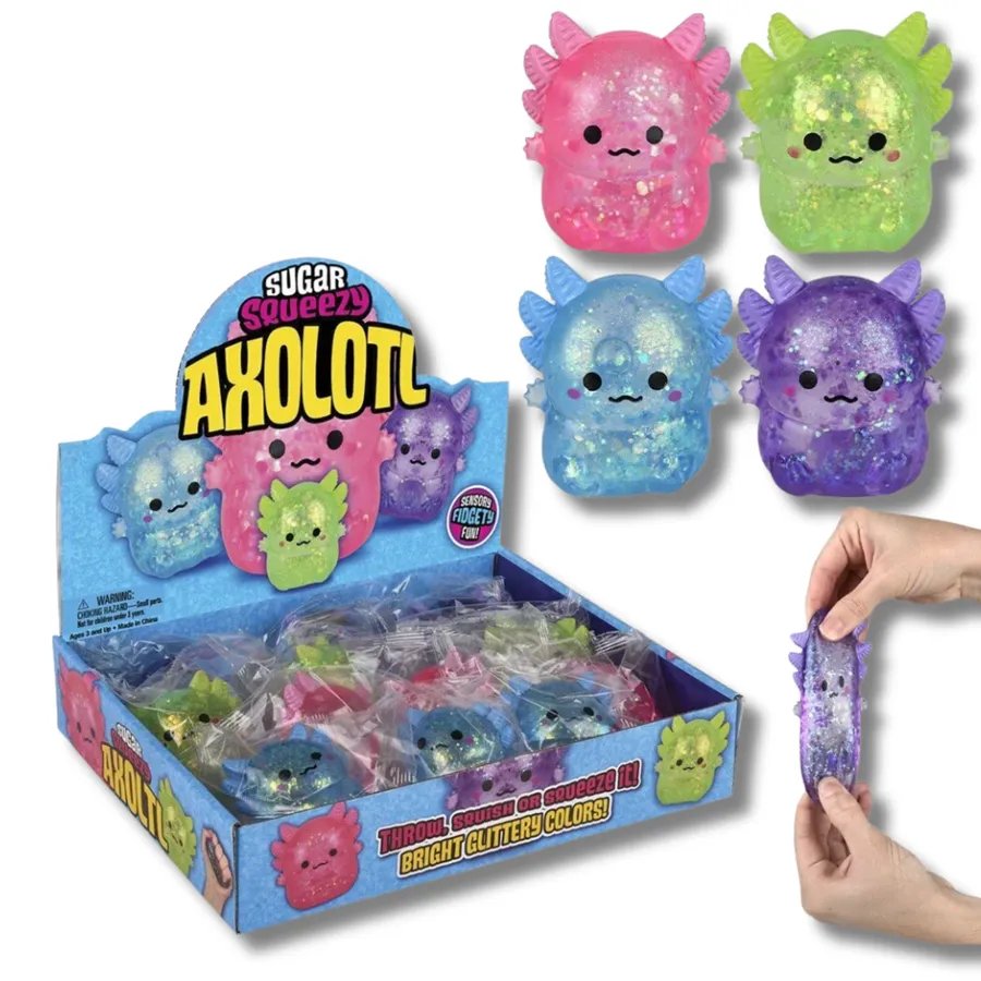 Axolotl Squeezy Sugar Fidget Kids Toy- Assorted — wholesale Fidgets & Sensory by the case