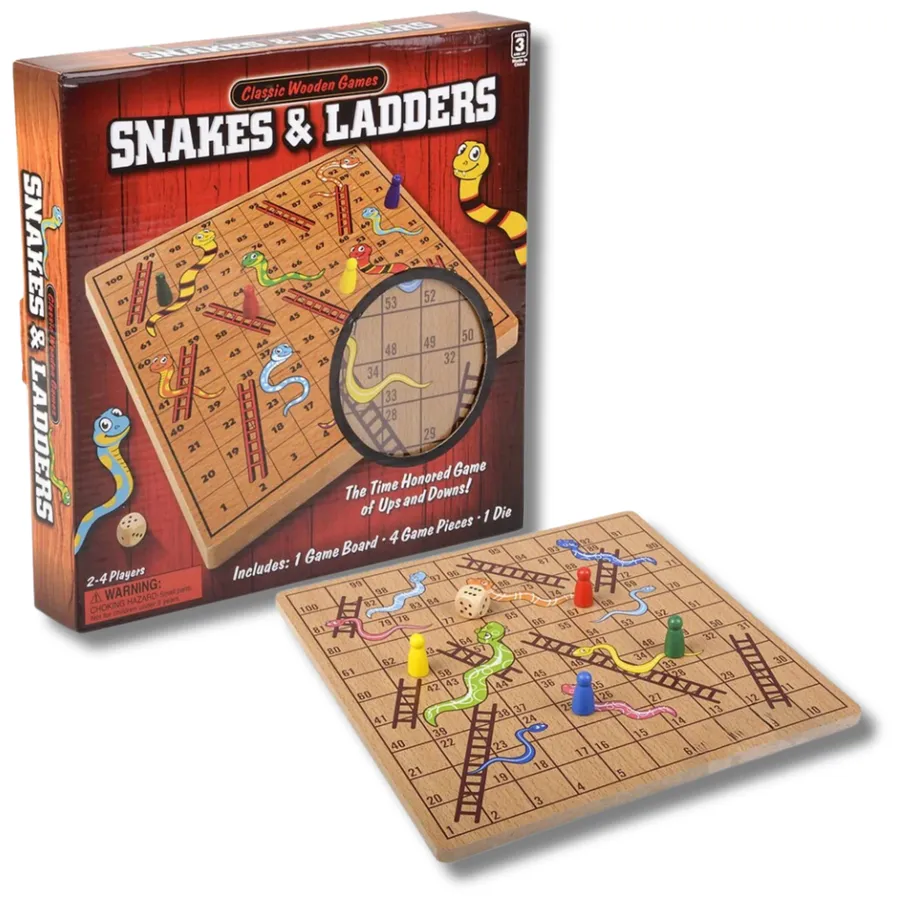 Wooden Snakes & Ladders Montessori Puzzles Kids Toy — wholesale Toys & Games by the case