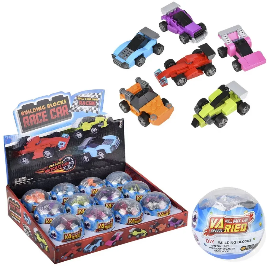 Building Block Pull Back Race Car Kids Toy — wholesale Toys & Games by the case